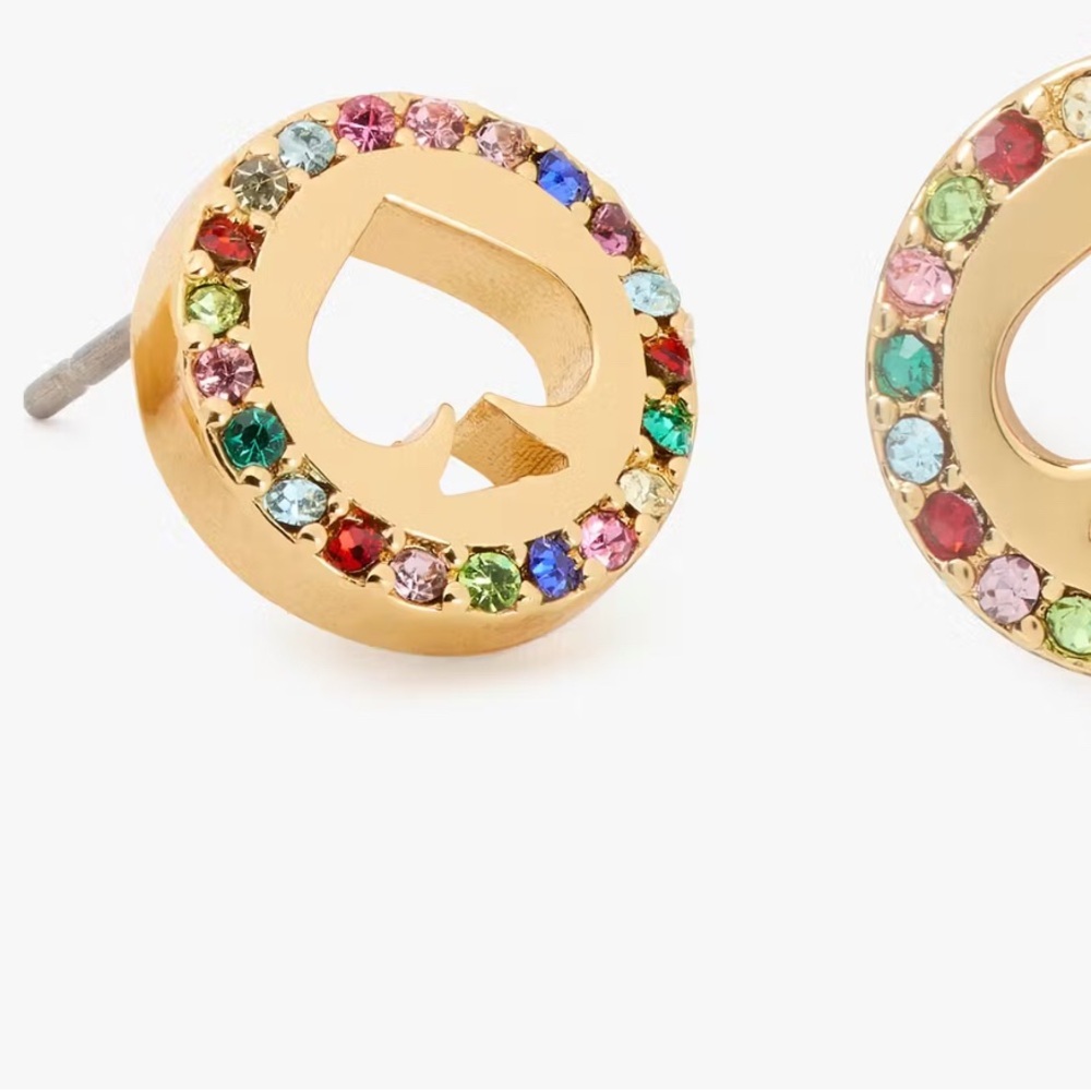 NWT Kate‎ Spade Gold Earrings with Colorful Accents
